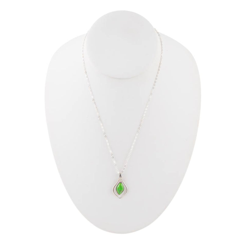 Lime Turquoise and Sterling Silver Melita Necklace - Barse Jewelry