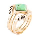 Lime Turquoise Aztec Ring Set - Barse Jewelry