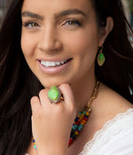 Lime Turquoise Boulder Statement Ring - Barse Jewelry
