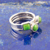Lime Turquoise Trio Stack Ring - Barse Jewelry