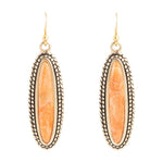 Linear Orange Coral Earring - Barse Jewelry