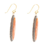Linear Orange Coral Earring - Barse Jewelry