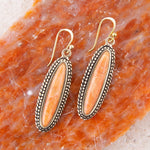 Linear Orange Coral Earring - Barse Jewelry