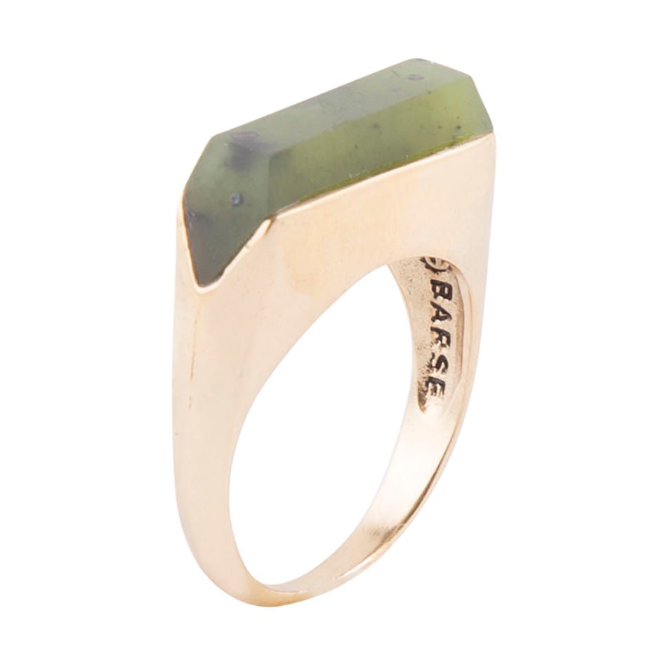 Linear Ring - Dark Canadian Jade - Barse Jewelry