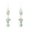 Linear Triple Stone Turquoise and Sterling Silver Earrings - Barse Jewelry