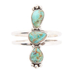 Linear Triple Stone Turquoise and Sterling Silver Ring - Barse Jewelry