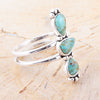Linear Triple Stone Turquoise and Sterling Silver Ring - Barse Jewelry