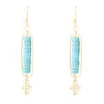 Little Bit Turquoise Cross Earrings - Barse Jewelry