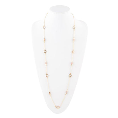 Long Delicate Orange Moonstone and Bronze Necklace - Barse Jewelry