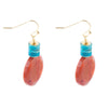 Longhorn Coral and Turquoise Drop Earrings - Barse Jewelry