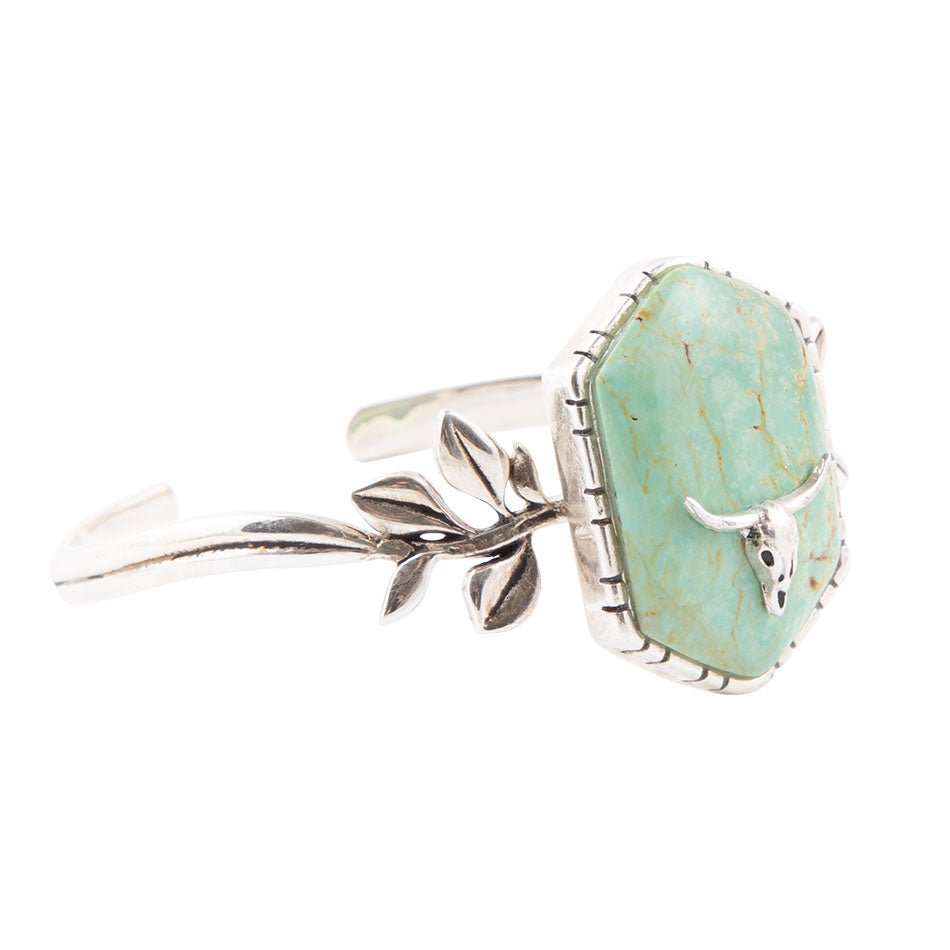 Longhorn Green Turquoise and Sterling Silver Cuff Bracelet - Barse Jewelry