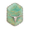 Longhorn Green Turquoise and Sterling Silver Ring - Barse Jewelry