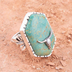 Longhorn Green Turquoise and Sterling Silver Ring - Barse Jewelry