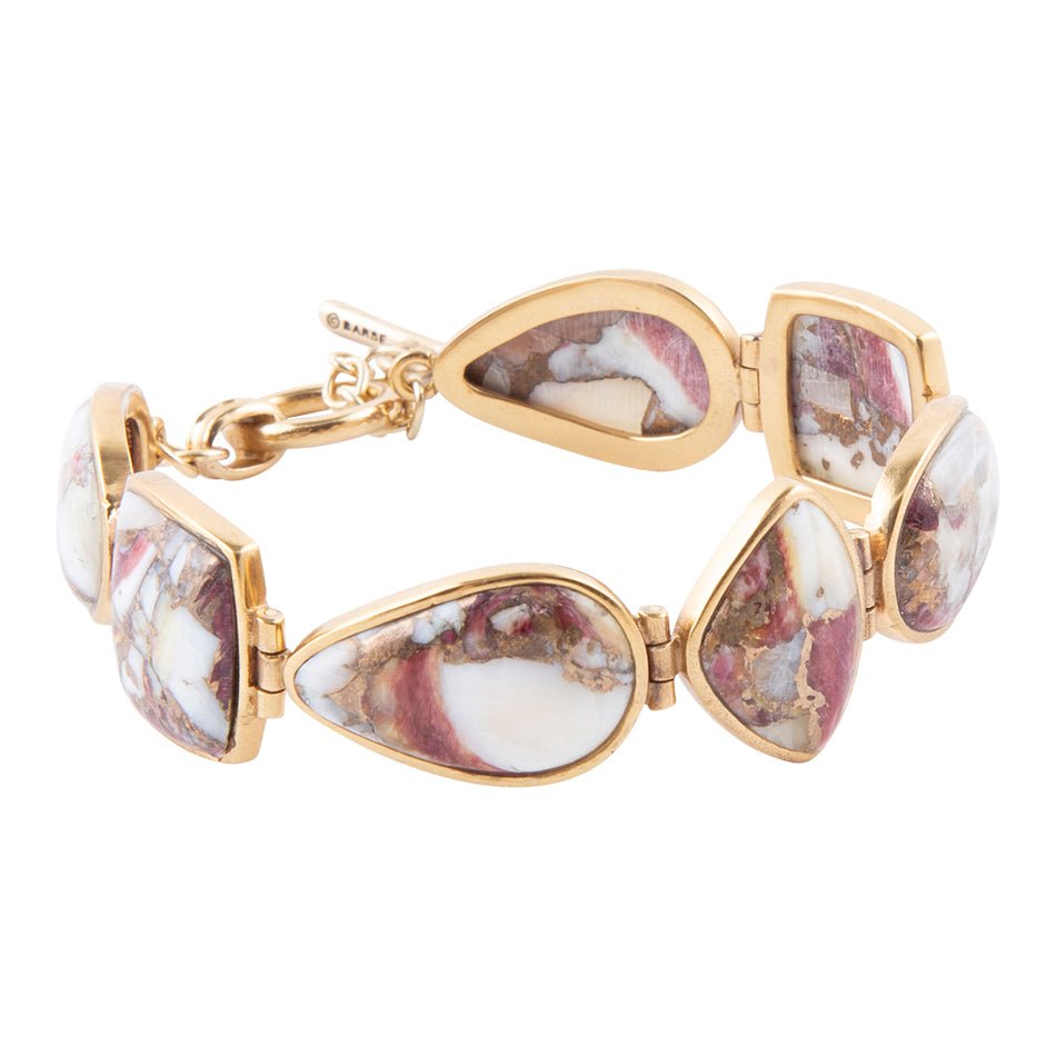 Lots of Links Purple Spiny Oyster Matrix and Bronze Bracelet - Barse Jewelry