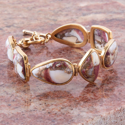 Lots of Links Purple Spiny Oyster Matrix and Bronze Bracelet - Barse Jewelry