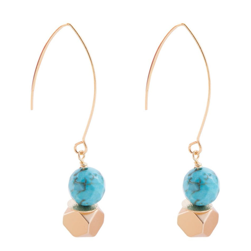 Lucia Turquoise Elongated Earrings - Barse Jewelry
