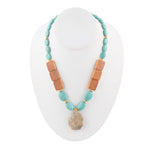 Lucia Turquoise Magnesite and Wood Necklace - Barse Jewelry