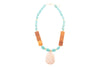 Lucia Turquoise Magnesite and Wood Necklace - Barse Jewelry