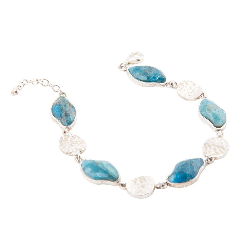 Luna Apatite and Sterling Silver Line bracelet - Barse Jewelry