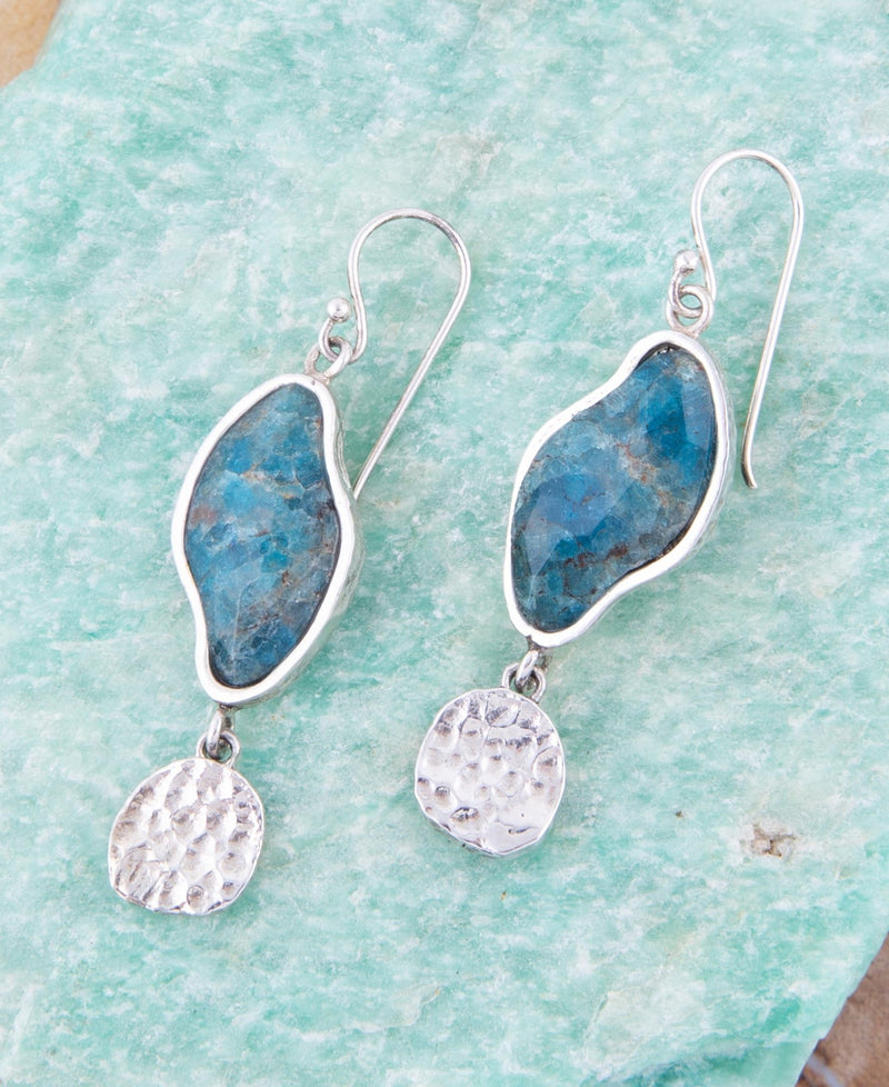 Luna Blue Apatite and Sterling Silver Drop Earrings - Barse Jewelry