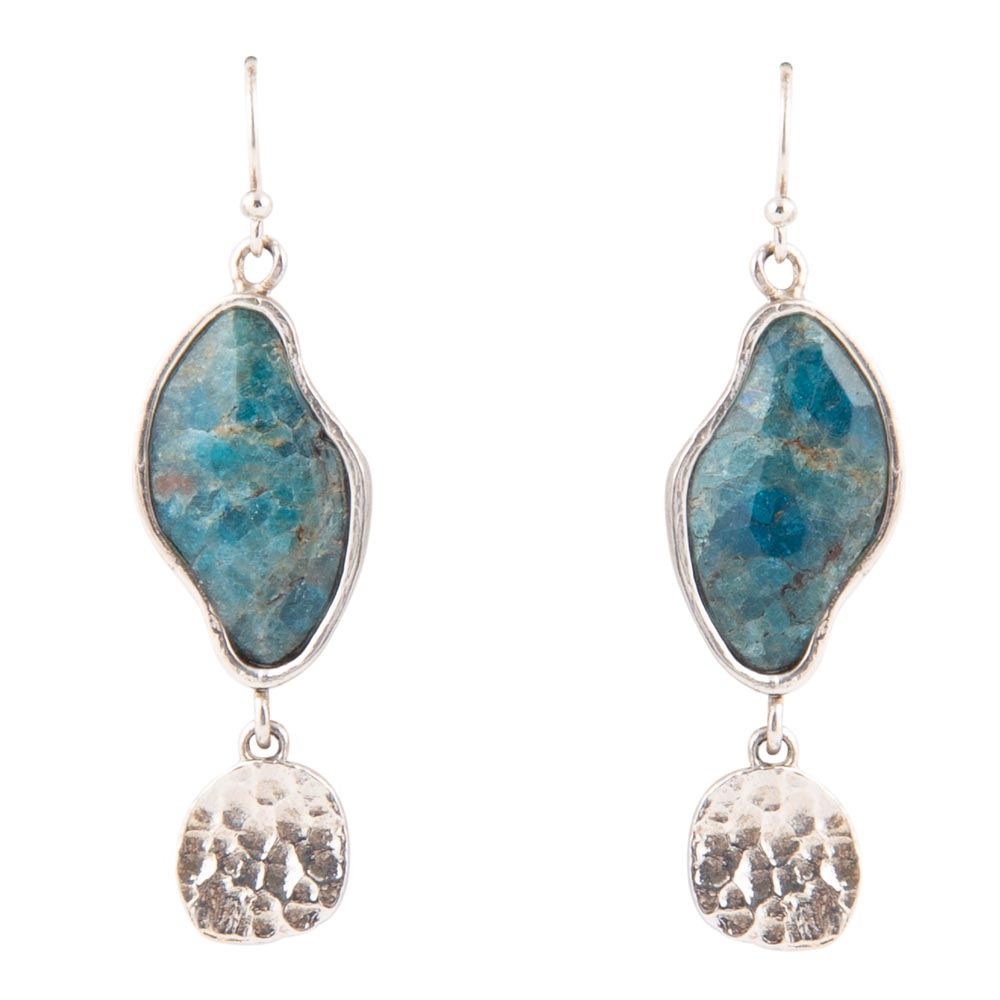 Luna Blue Apatite and Sterling Silver Drop Earrings - Barse Jewelry
