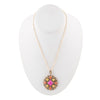 Luscious Coral and Quartz Pendant Chain Necklace - Barse Jewelry