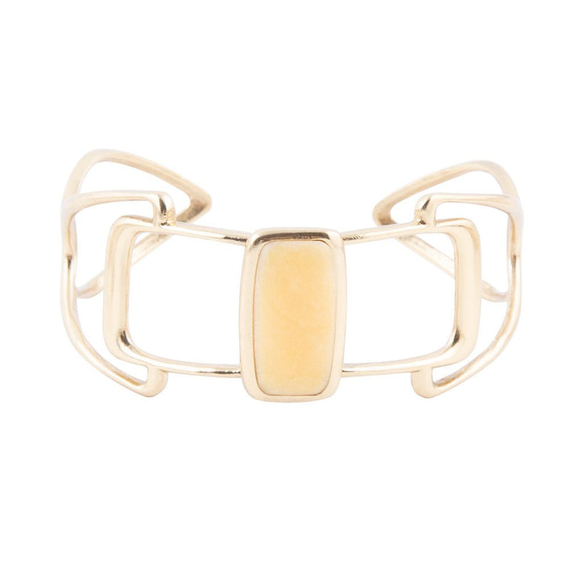 Luster Yellow Agate and Bronze Cuff Bracelet - Barse Jewelry