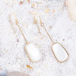Madeleine White Mother of Pearl and Bronze Earrings - Barse Jewelry