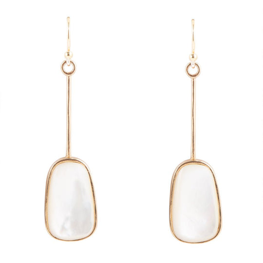 Madeleine White Mother of Pearl and Bronze Earrings