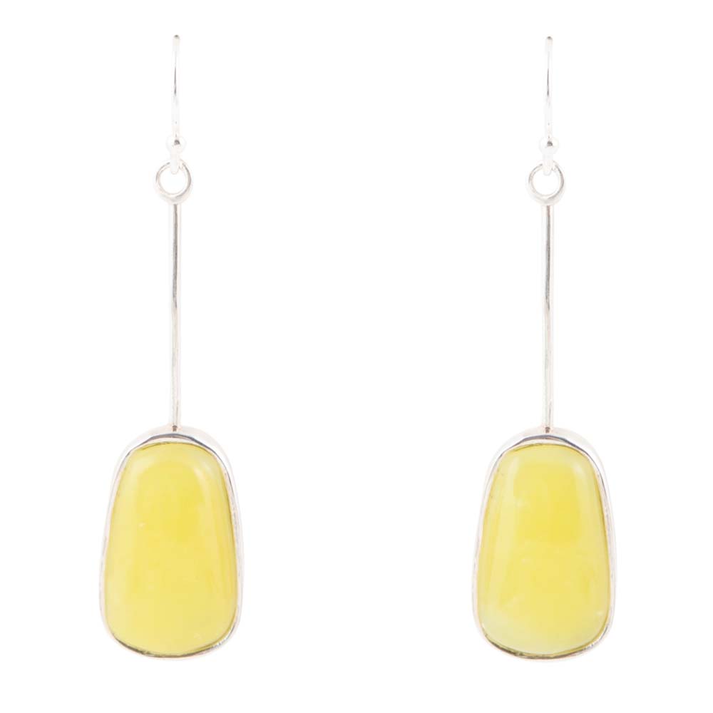 Madeleine Yellow Jade and Sterling Silver Earrings - Barse Jewelry