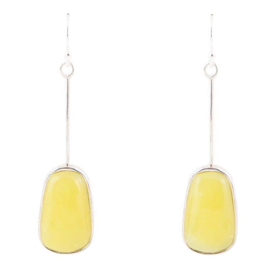 Madeleine Yellow Jade and Sterling Silver Earrings