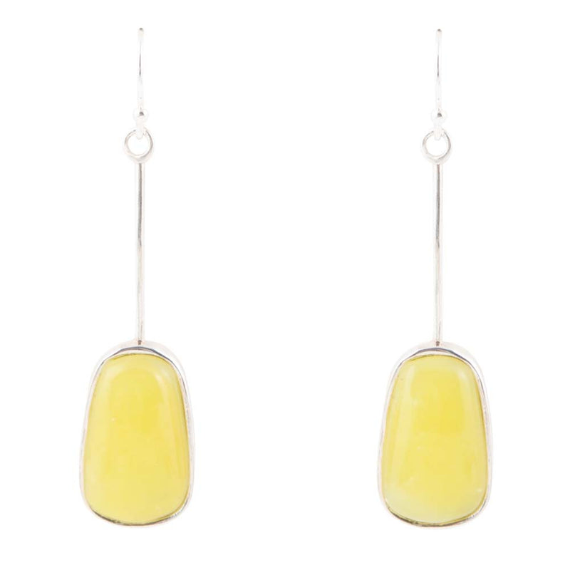 Madeleine Yellow Jade and Sterling Silver Earrings - Barse Jewelry