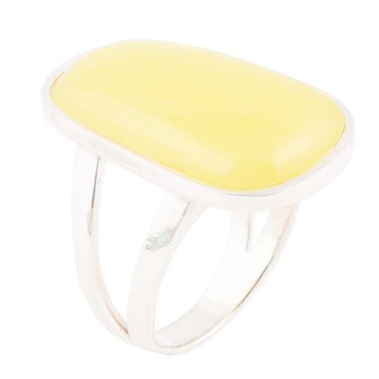 Madeleine Yellow Jade and Sterling Silver Ring