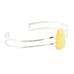 Madeleine Yellow Jade Sterling Silver Cuff Bracelet - Barse Jewelry