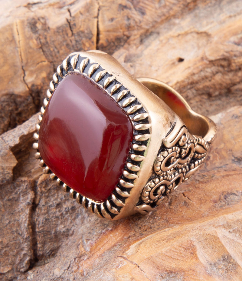 Buy V and J Jewels Rope Ring In Red Onyx Gemstone for Women Online @ Tata  CLiQ Luxury