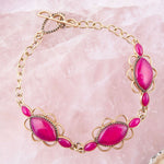 Magenta Agate Link Bracelet - Barse Jewelry