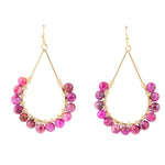 Magenta Agate Loop Drop Earrings - Barse Jewelry