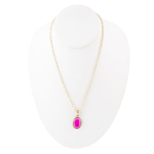 Magenta Quartz and Bronze Necklace - Barse Jewelry