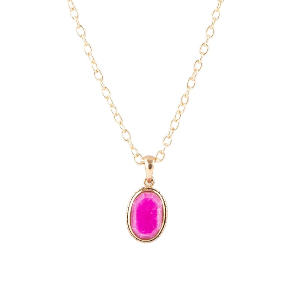 Magenta Quartz and Bronze Necklace - Barse Jewelry