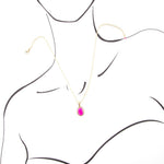 Magenta Quartz and Bronze Necklace - Barse Jewelry