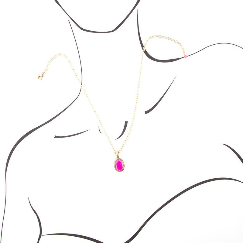 Magenta Quartz and Bronze Necklace - Barse Jewelry