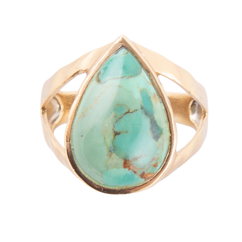 Maisy Turquoise and Bronze Teardrop Ring - Barse Jewelry