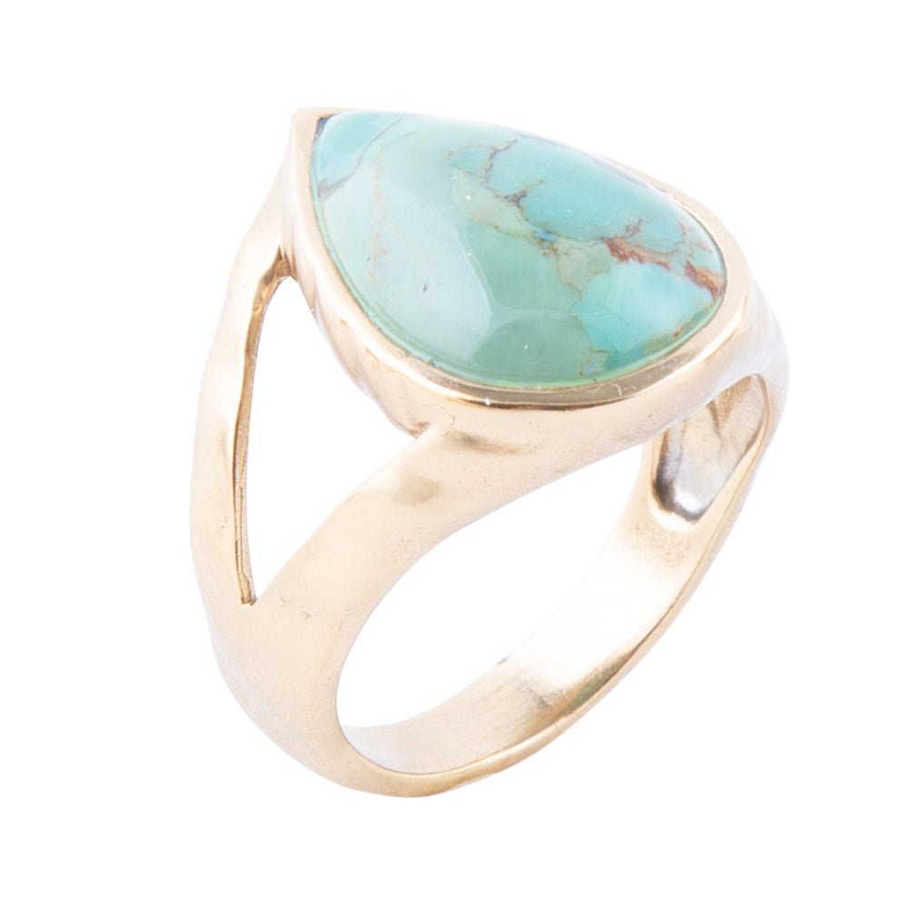 Maisy Turquoise and Bronze Teardrop Ring - Barse Jewelry