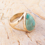 Maisy Turquoise and Bronze Teardrop Ring - Barse Jewelry