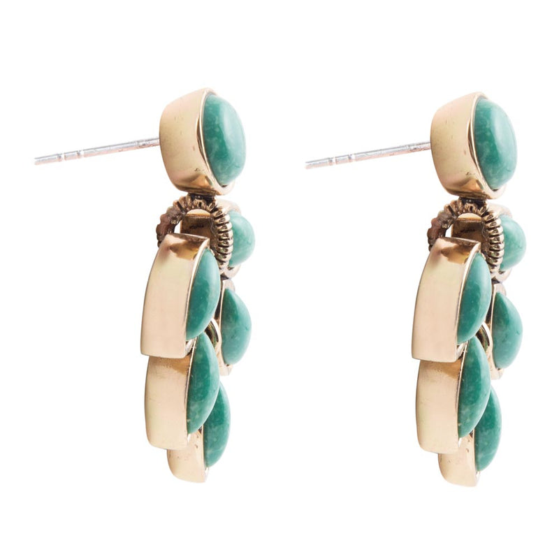 Make an Entrance Green Turquoise Post Earrings - Barse Jewelry