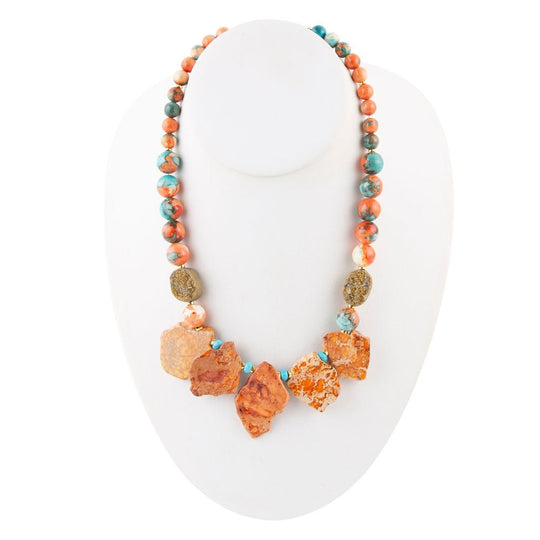 Mandarin Orange Jasper Statement Necklace