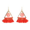 Melon and Triangle Tassel Earrings - Barse Jewelry
