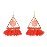 Melon and Triangle Tassel Earrings - Barse Jewelry