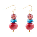 Mija Red Shell Drop Earrings - Barse Jewelry