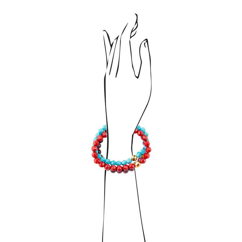 Mija Turquoise and Coral Stack Bracelet - Barse Jewelry